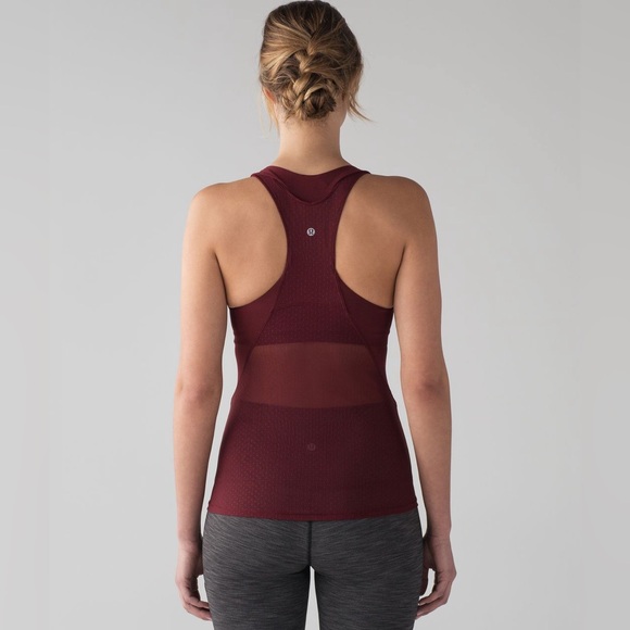 Lululemon Body Con Tank Deep Rouge Red Size 10 - Picture 5 of 7